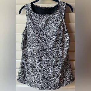Lands' End - SIZE marked 18W but remarked 14WL - Black and White TANKINI